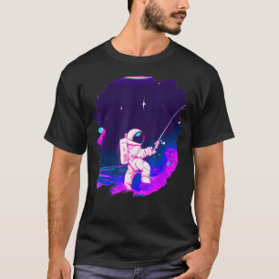 Camiseta Astronauta Barcos de Pesca Espacial Oceano lago Pe