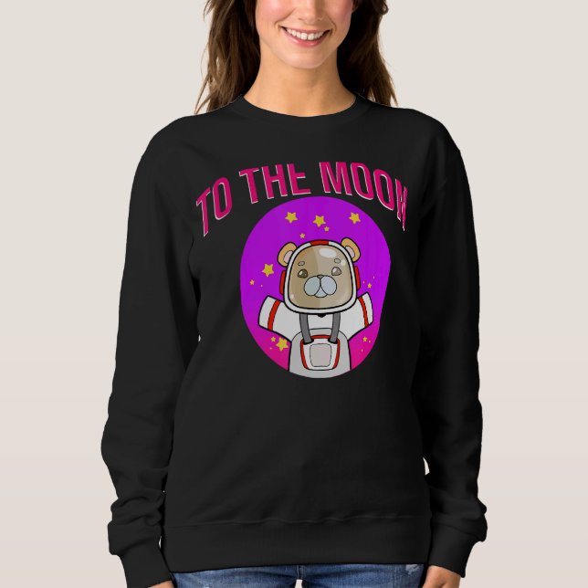 Camiseta Astronauta Bear Para A Cripto Da Lua (Frente)