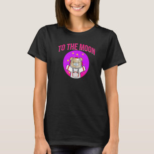 Camiseta Astronauta Bear Para A Cripto Da Lua
