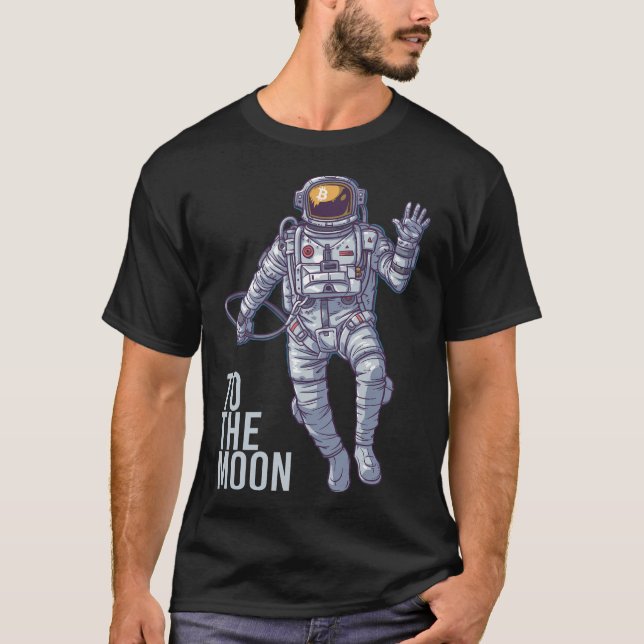 Camiseta Astronauta Bitametana À Lua - Texto Claro (Frente)