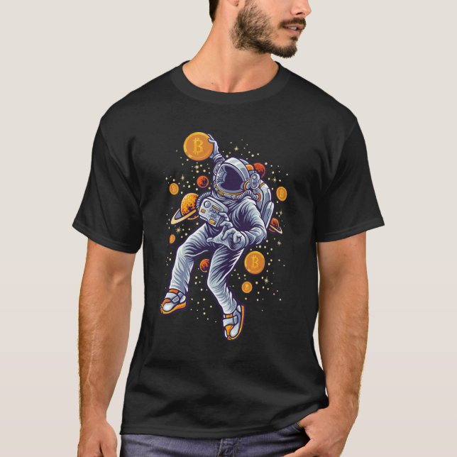 Camiseta Astronauta Bitmoeda à Lua - Bitmoney Crypto (Frente)