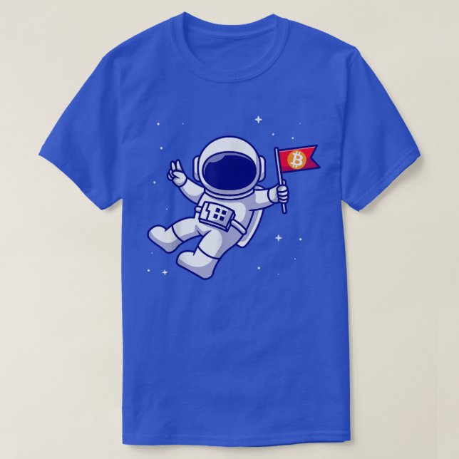 Camiseta Astronauta Bitmoney HODL BTC (Frente do Design)