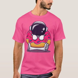 Camiseta Astronauta Bonita Com Cartoon De Noz1