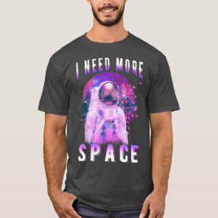 Camiseta Astronauta Borboleta Espacial da Lua Vaporwave