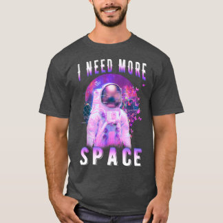Camiseta Astronauta Borboleta Espacial da Lua Vaporwave