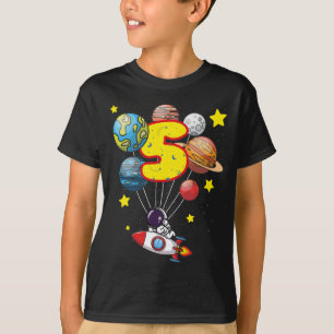 Camiseta Astronauta Boy 5 Birthday Oferece Crianças De 5 An