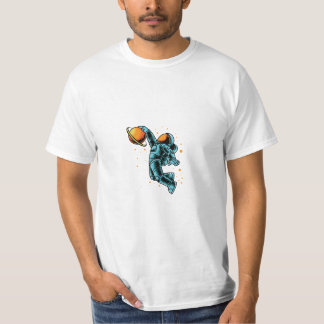 Camiseta Astronauta Branco de Fundo