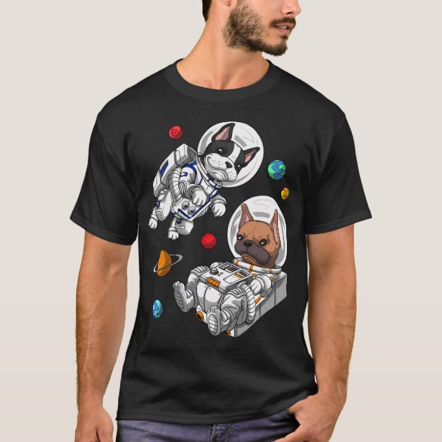 Camiseta Astronauta Bulldog Francês (Frente)