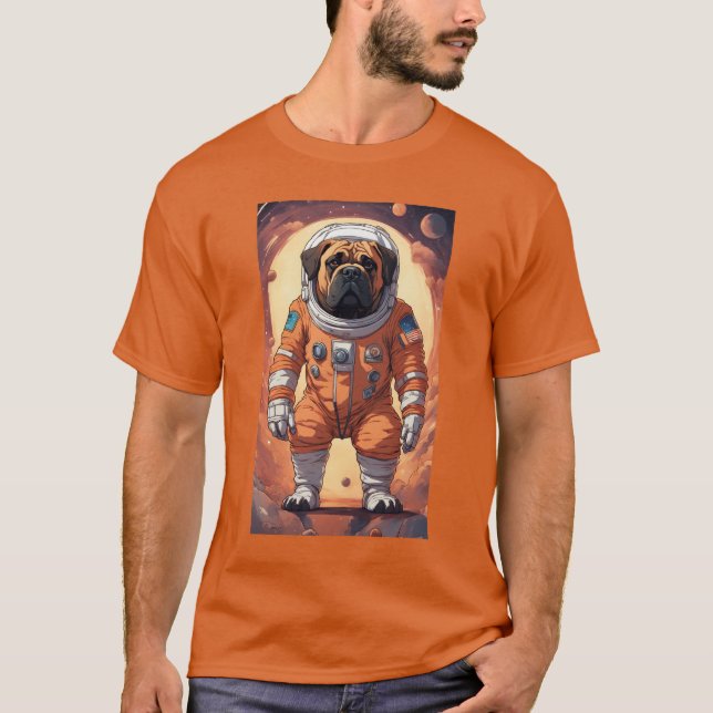 Camiseta Astronauta Bullmastiff (Frente)