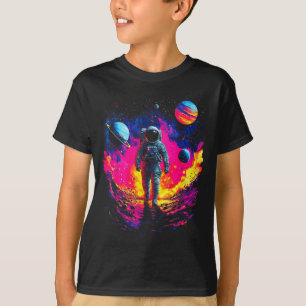Camiseta Astronauta Caminhando No Espaço Exterior Da Galáxi
