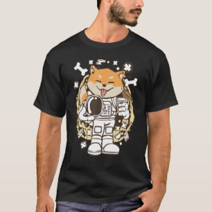 Camiseta Astronauta Canina Shiba Inu Para O Espaço Exterior