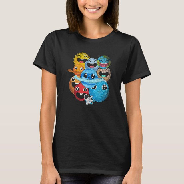 Camiseta Astronauta científico Planetas Cutes Astronomos Es (Frente)