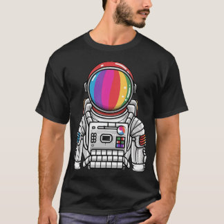 Camiseta Astronauta Colorida do Esqueleto