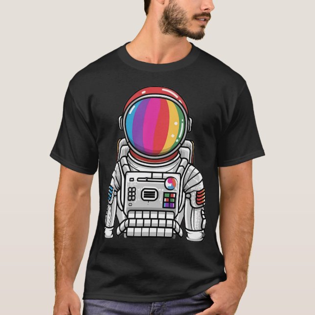 Camiseta Astronauta Colorida do Esqueleto (Frente)