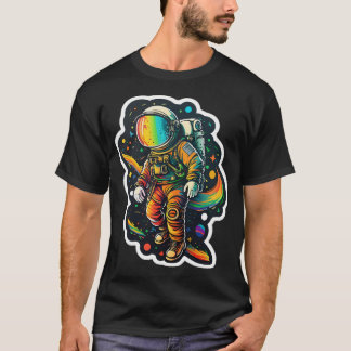 Camiseta Astronauta Colorida No Espaço