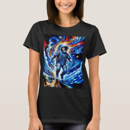 Camiseta Astronauta Colorido Aproveitando Espaço