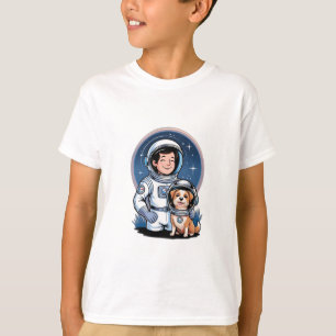 Camiseta Astronauta com animal de estimação (como um cão nu