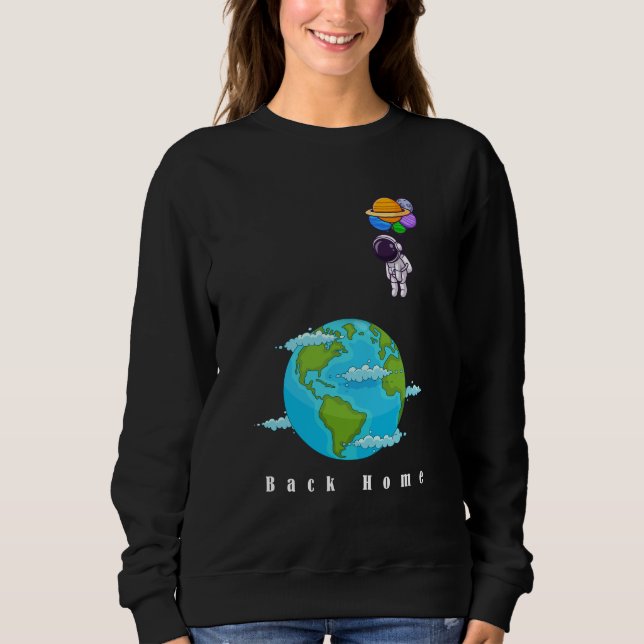 Camiseta astronauta com balões aterrando terra (Frente)