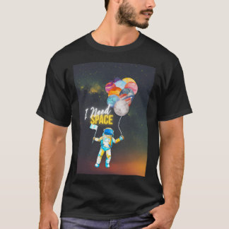 Camiseta Astronauta Com Balões Preciso Do Introdutor Espaci