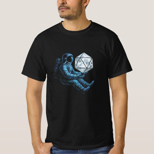 Camiseta Astronauta com Dados da Lua (Frente)