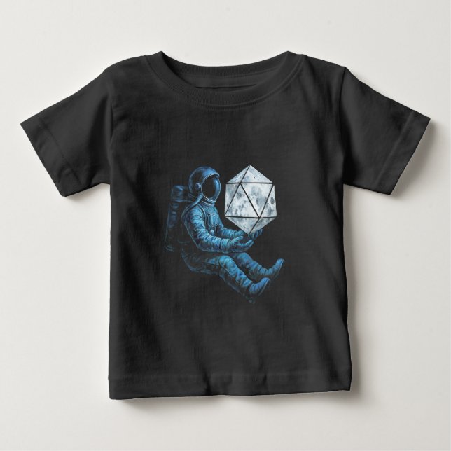 Camiseta Astronauta com Dados da Lua (Frente)