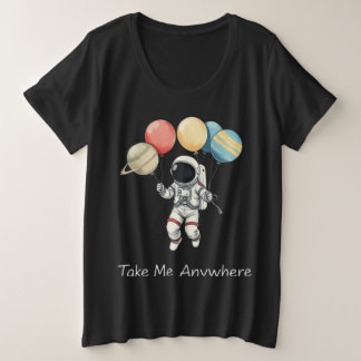Camiseta Astronauta com Planetas Balões