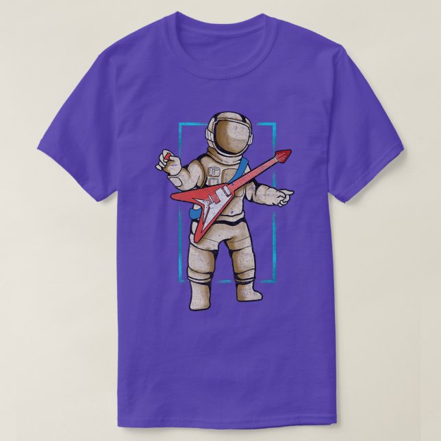 Camiseta Astronauta Com Violão Elétrico (Frente do Design)