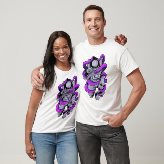 Camiseta Astronauta combatendo adesivo de polvo