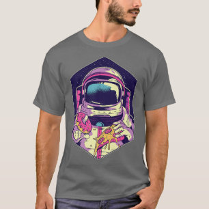 Camiseta Astronauta Comendo Rosquinha e Pizza Space Walking