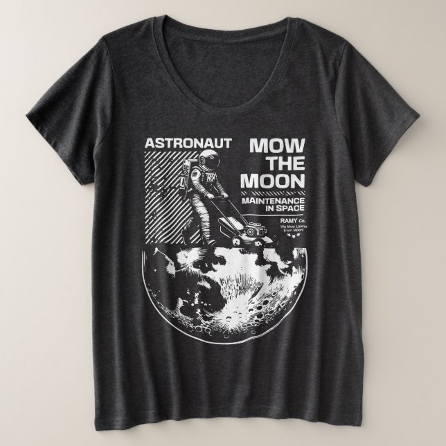 Camiseta Astronauta Corta a Grama na Lua – Manutenção Diver (Frente do Design)