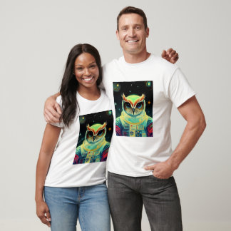 Camiseta Astronauta Coruja Galáxia