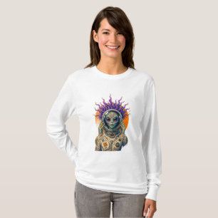 Camiseta Astronauta Cósmico Alien Manga Longa