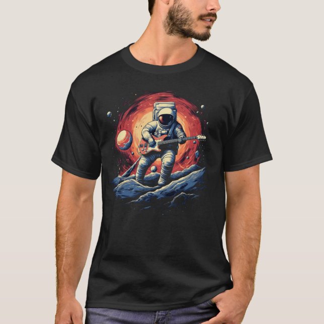 Camiseta Astronauta Cósmico Guitarrista (Frente)