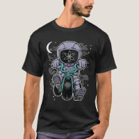 Astronauta Cosmos Moedas ATOM Para O Toque Crypto 