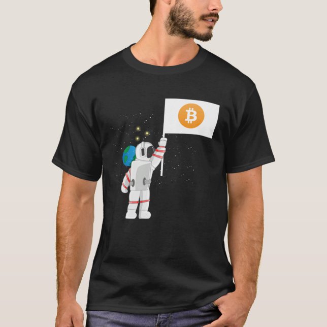 Camiseta Astronauta Cripto Moedas Criptográficas Negociador (Frente)