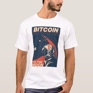 Camiseta Astronauta Criptografia BITCOIN para a Lua