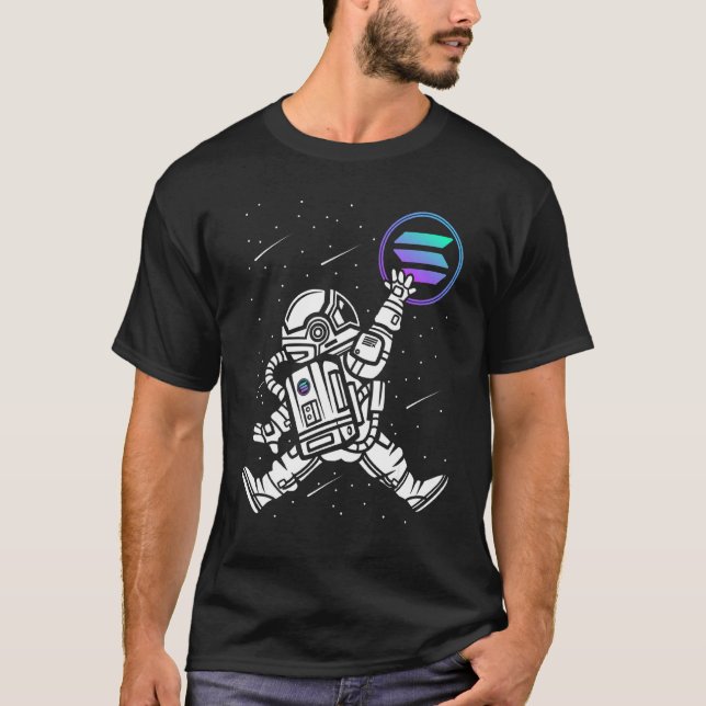 Camiseta Astronauta Criptomoeda de Token de Criptomoeda Sol (Frente)