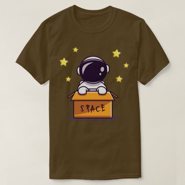Camiseta Astronauta Cuta Na Caixa 1 (Frente do Design)