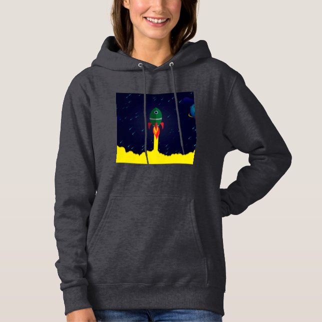 Camiseta Astronauta da astronauta da espaçonave do foguete (Frente)