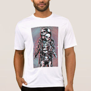 Camiseta Astronauta da Caveira Cósmica em Arte Hipnótica