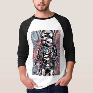 Camiseta Astronauta da Caveira Cósmica em Arte Hipnótica