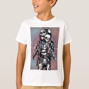 Camiseta Astronauta da Caveira Cósmica em Arte Hipnótica
