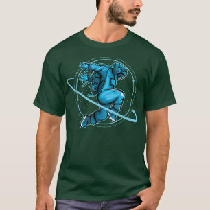 Camiseta Astronauta Dançante no Espaço e Estrelas - Camisa-
