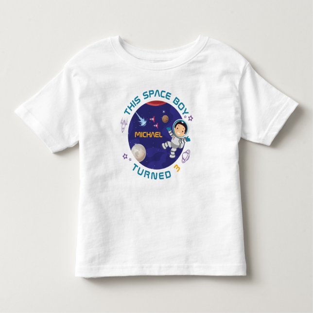 Camiseta Astronauta das Estrelas da Lua Personalizadas do E (Frente)