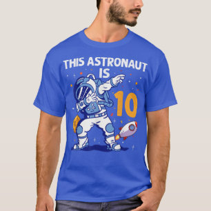 Camiseta Astronauta de 10 anos Planeta Espacial 10º anivers