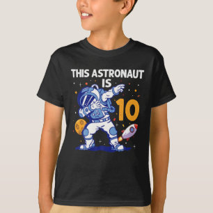 Camiseta Astronauta de 10 anos Planeta Espacial 10º anivers