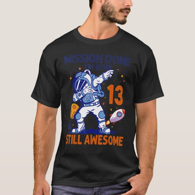 Camiseta Astronauta de 13 anos Astronauta Planeta Espacial  (Frente)
