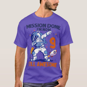 Camiseta Astronauta de 9 anos Planeta Espacial do 9º Astron