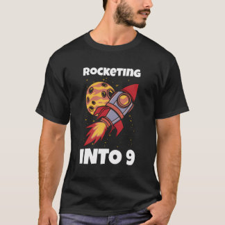 Camiseta Astronauta De 9 Luas Criança 9º Aniversário