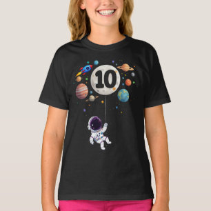 Camiseta Astronauta de aniversário de 10 anos Astronauta de